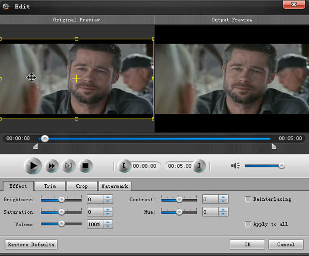 set HD Video effect
